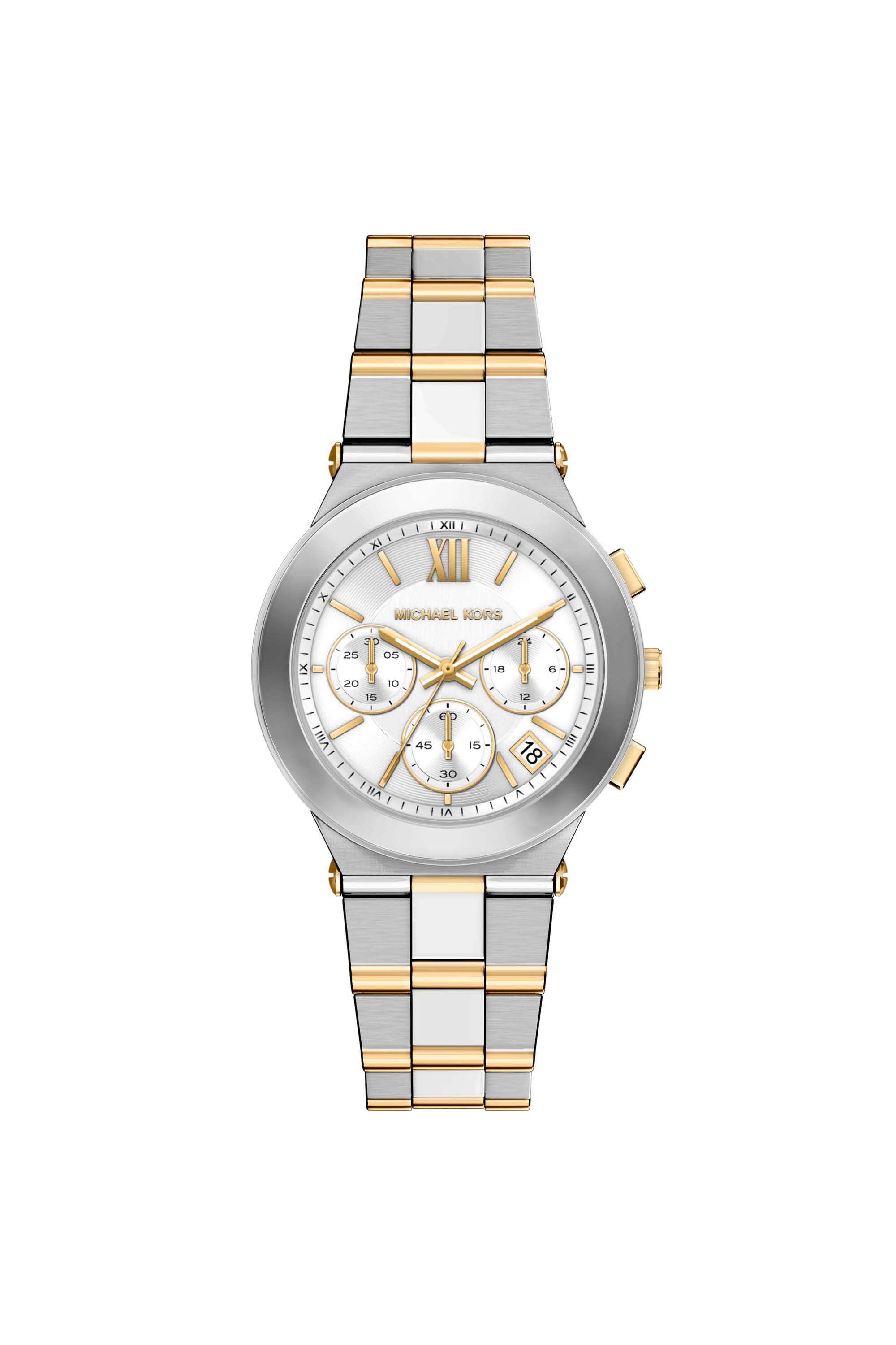 Billie-37-mm-White-Dial-Stainless-Steel-Chronograph-Watch-For-Women---MK7605