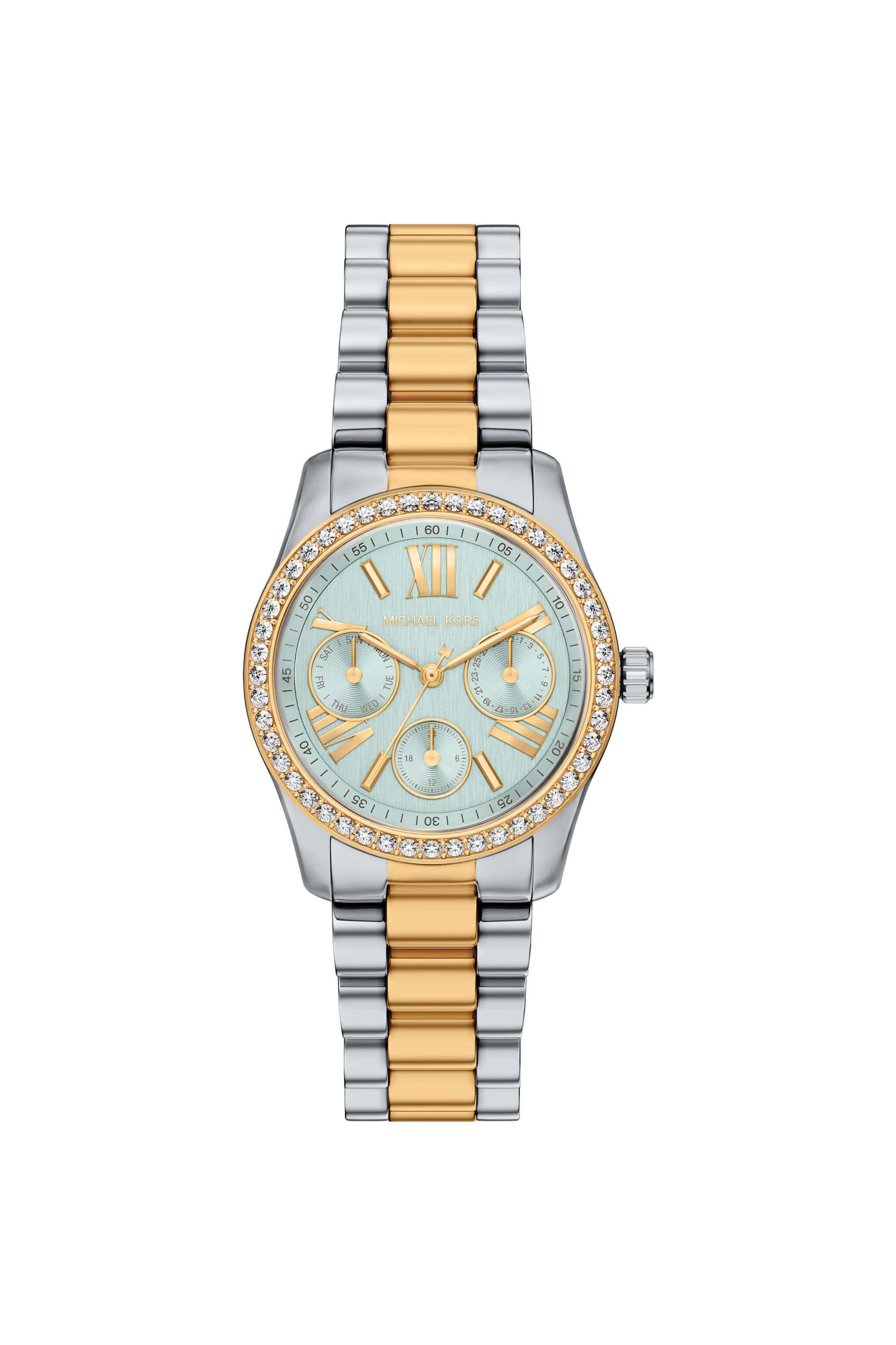 Lexington-34-mm-Green-Dial-Stainless-Steel-Analogue-Watch-For-Women---MK7609