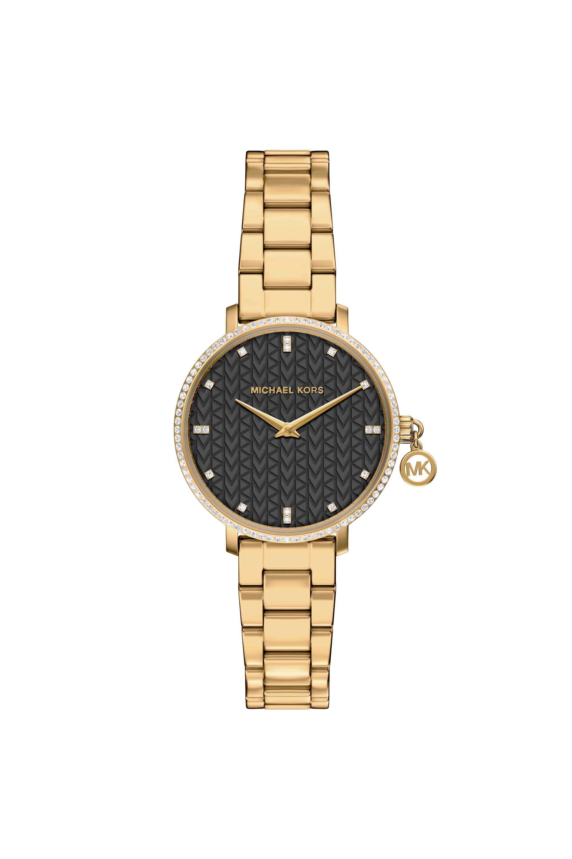Pyper-32-mm-Black-Dial-Stainless-Steel-Analogue-Watch-For-Women---MK7616