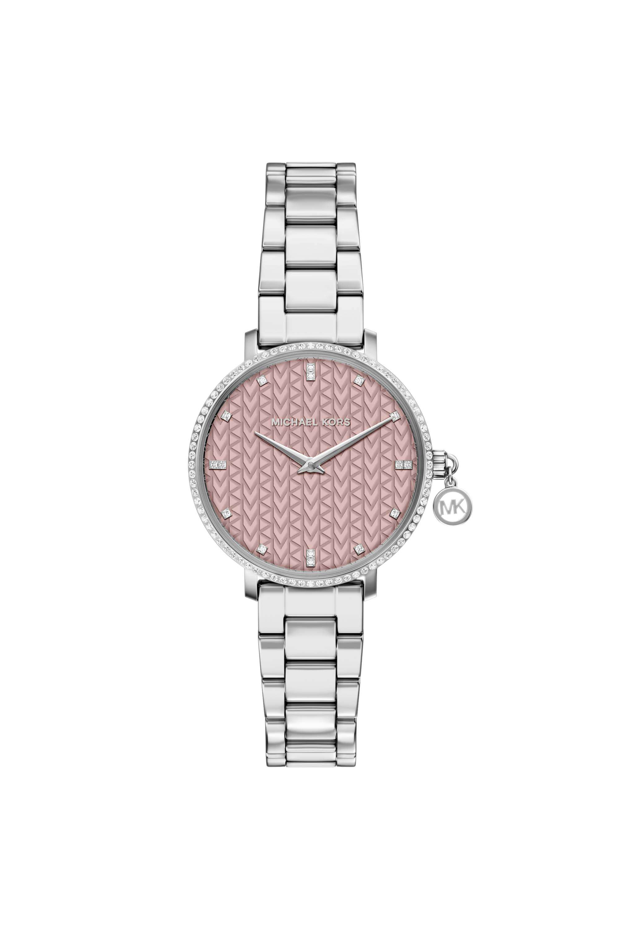 Pyper-32-mm-Pink-Dial-Stainless-Steel-Analogue-Watch-For-Women---MK7617