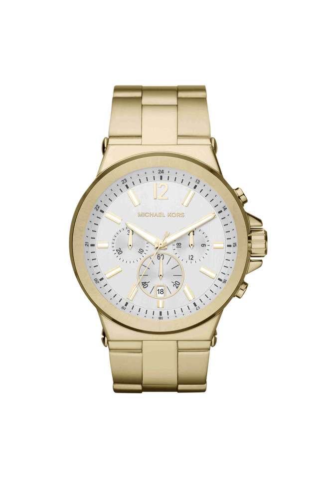 Dylan-48-mm-White-Dial-Stainless-Steel-Chronograph-Watch-For-Men---MK8278