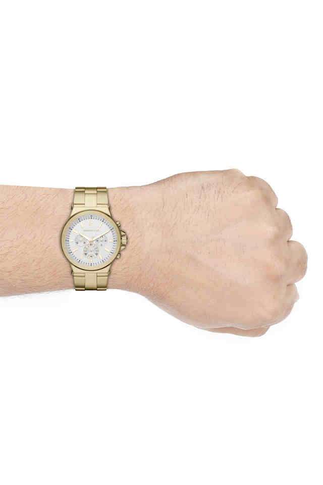 Dylan-48-mm-White-Dial-Stainless-Steel-Chronograph-Watch-For-Men---MK8278