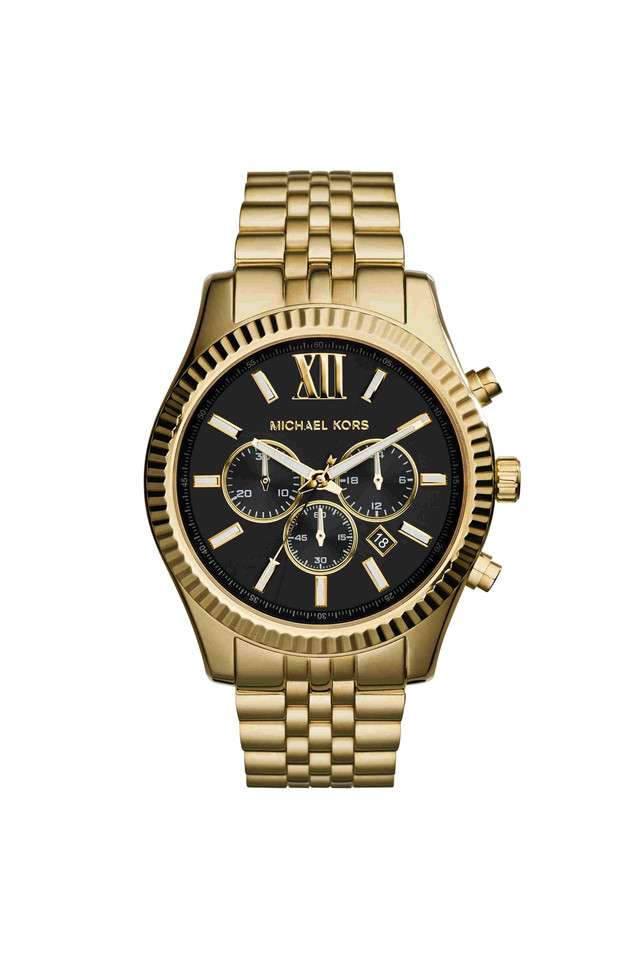 Lexington-45-mm-Black-Stainless-Steel-Chronograph-Watch-For-Men---MK8286