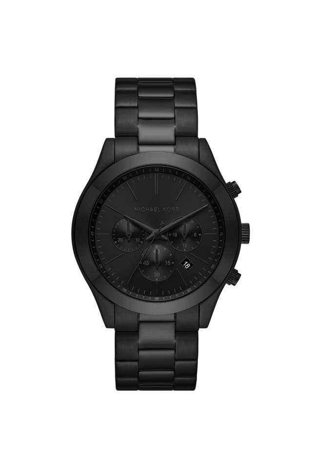 Slim-Runway-44-mm-Black-Stainless-Steel-Chronograph-Watch-for-Men---MK8919