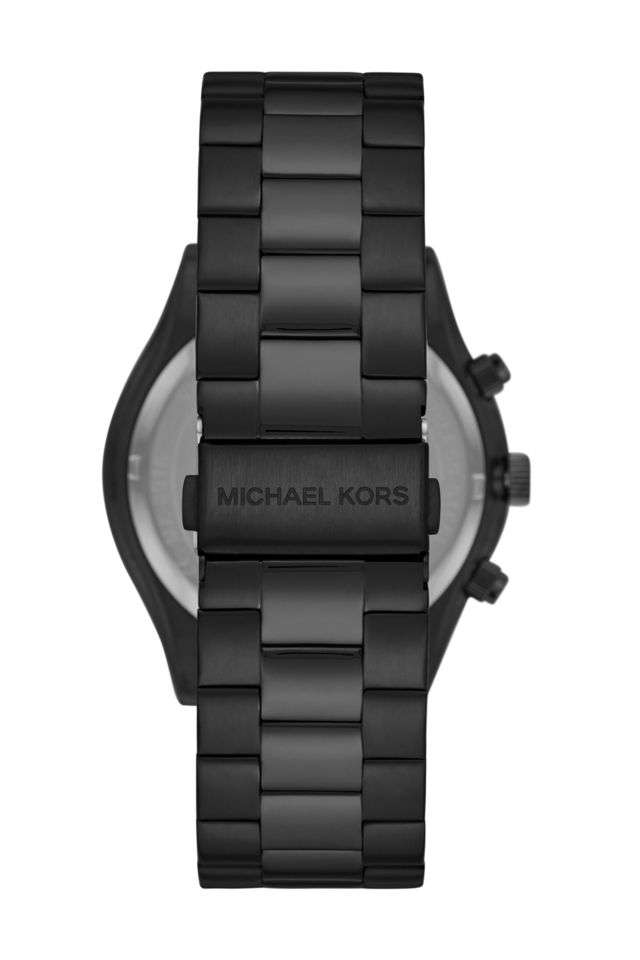 Slim-Runway-44-mm-Black-Stainless-Steel-Chronograph-Watch-for-Men---MK8919