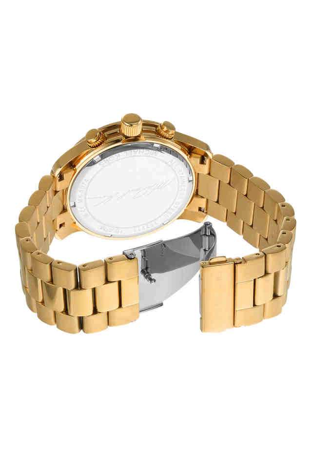 Runway-45-mm-Gold-Dial-Stainless-Steel-Chronograph-Watch-for-Men---MK9074