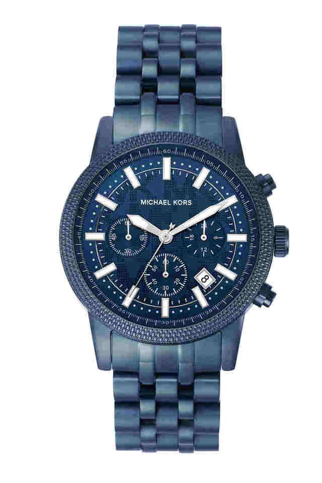 Hutton-43-mm-Blue-Dial-Stainless-Steel-Chronograph-Watch-for-Men---MK9088