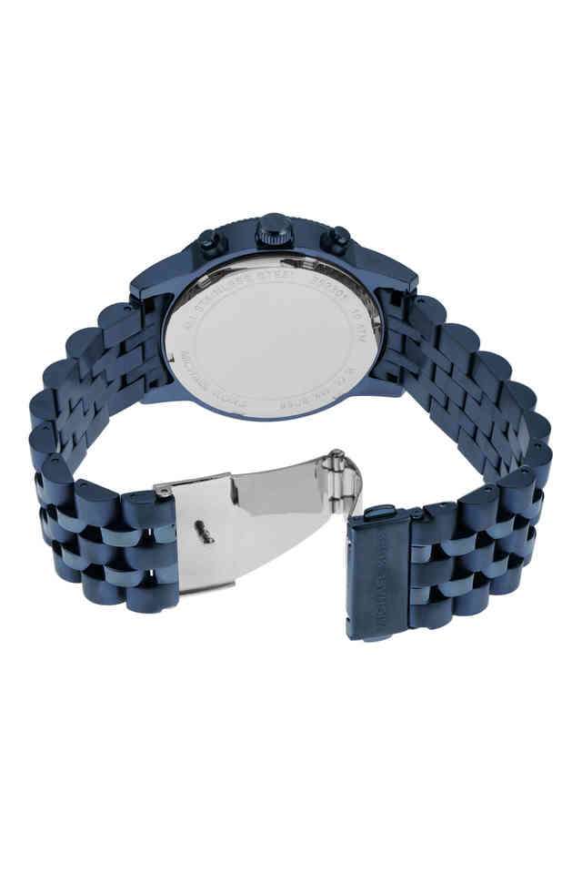 Hutton-43-mm-Blue-Dial-Stainless-Steel-Chronograph-Watch-for-Men---MK9088