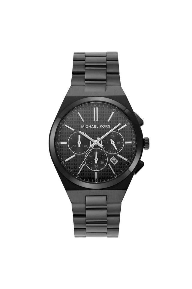 Lennox-40-mm-Black-Dial-Stainless-Steel-Chronograph-Watch-For-Men---MK9146