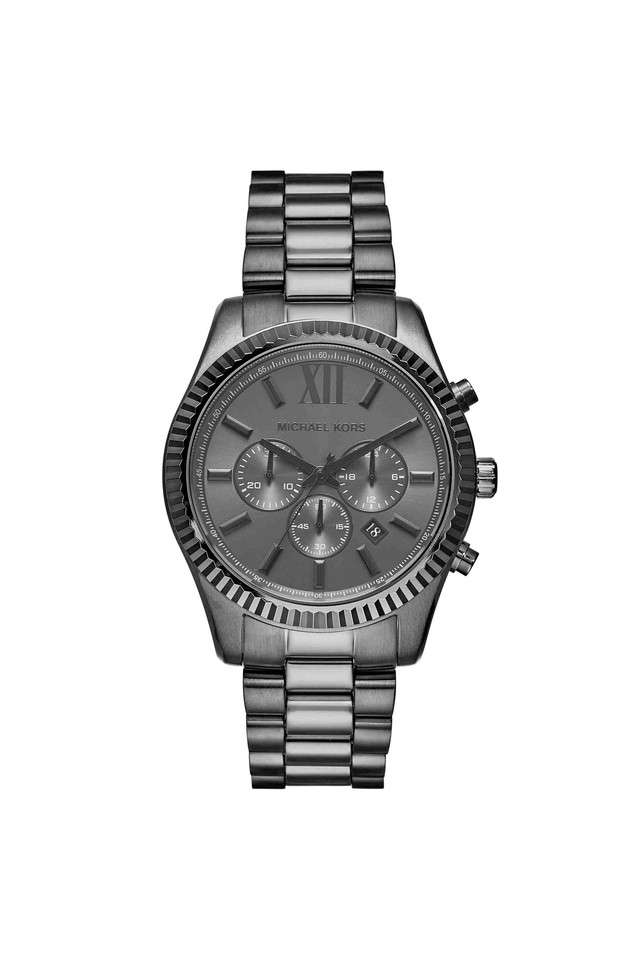 Lexington-44-mm-Black-Dial-Stainless-Steel-Chronograph-Wrist-Watch-for-Men---MK9154