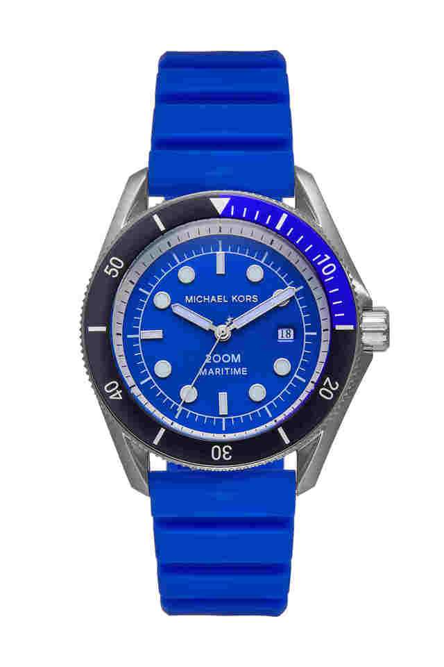 Maritime-42-mm-Blue-Dial-Silicone-Analogue-Wrist-Watch-for-Men---MK9156I