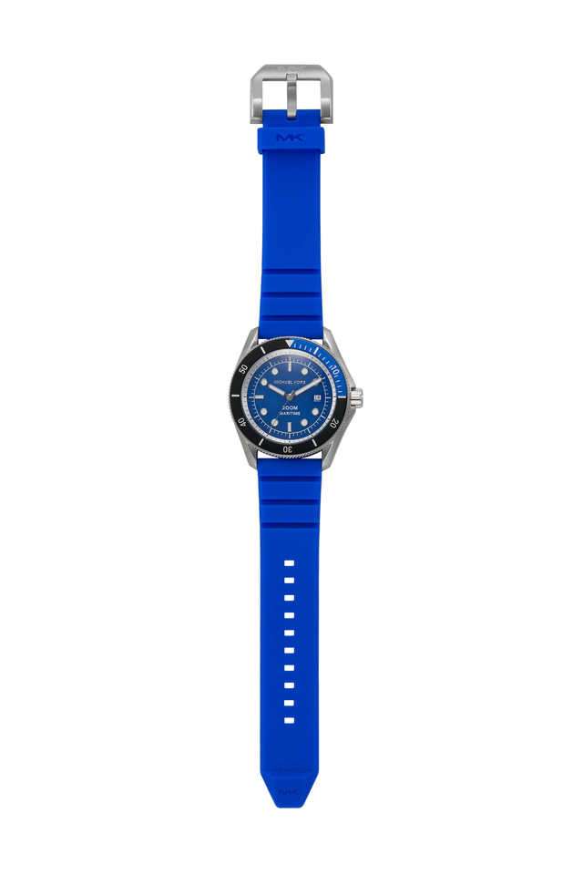 Maritime-42-mm-Blue-Dial-Silicone-Analogue-Wrist-Watch-for-Men---MK9156I