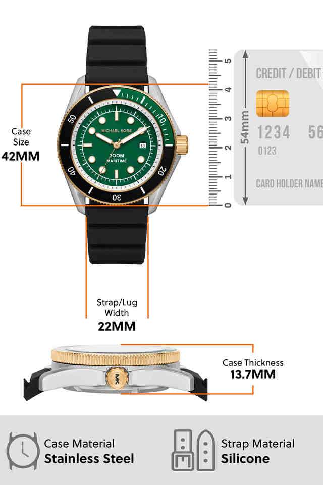 Buy MICHAEL KORS NoColour Maritime 42 mm Green Dial Silicone