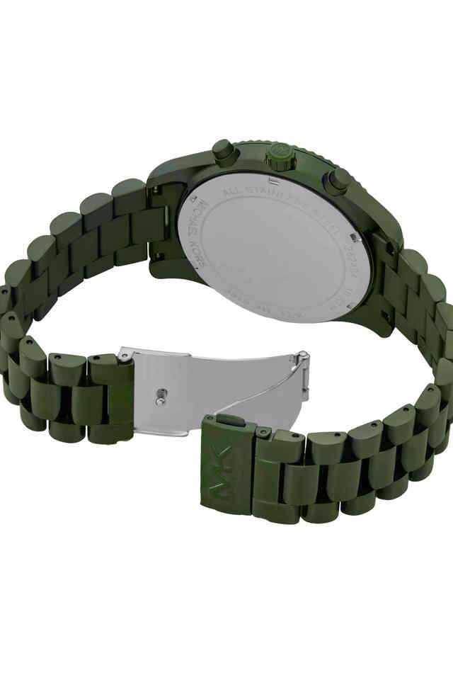 Lexington-44-mm-Green-Dial-Stainless-Steel-Chronograph-Wrist-Watch-for-Men---MK9166