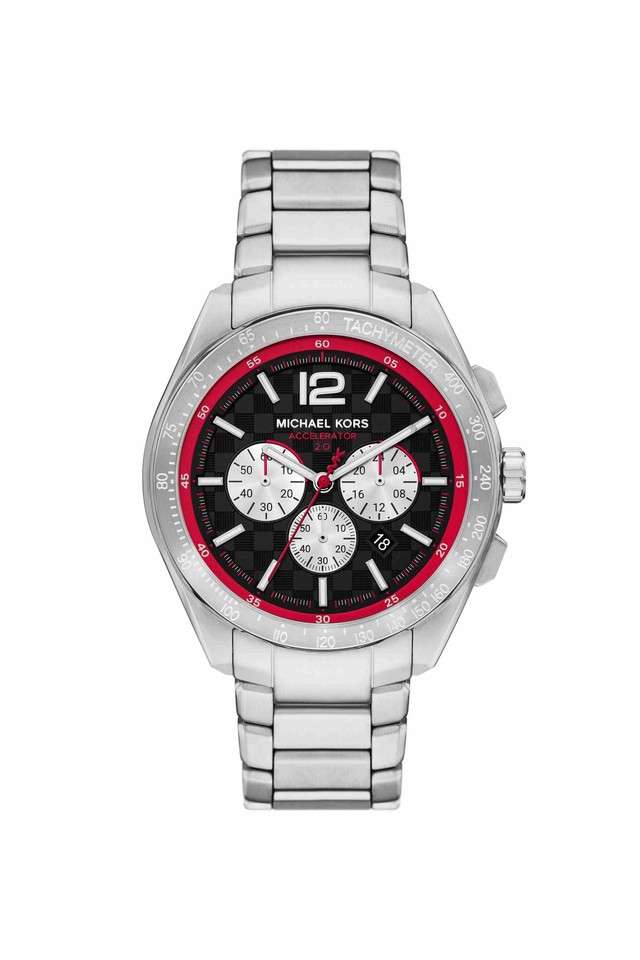 Accelerator-2-44-mm-Black-Dial-Stainless-Steel-Chronograph-Watch-for-Men---MK9176