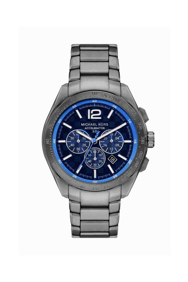 Accelerator-2-44-mm-Blue-Dial-Stainless-Steel-Chronograph-Watch-for-Men---MK9178