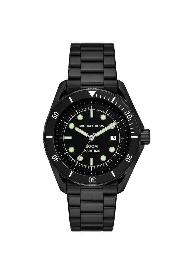 Maritime-42-mm-Black-Dial-Stainless-Steel-Analogue-Watch-for-Men---MK9181