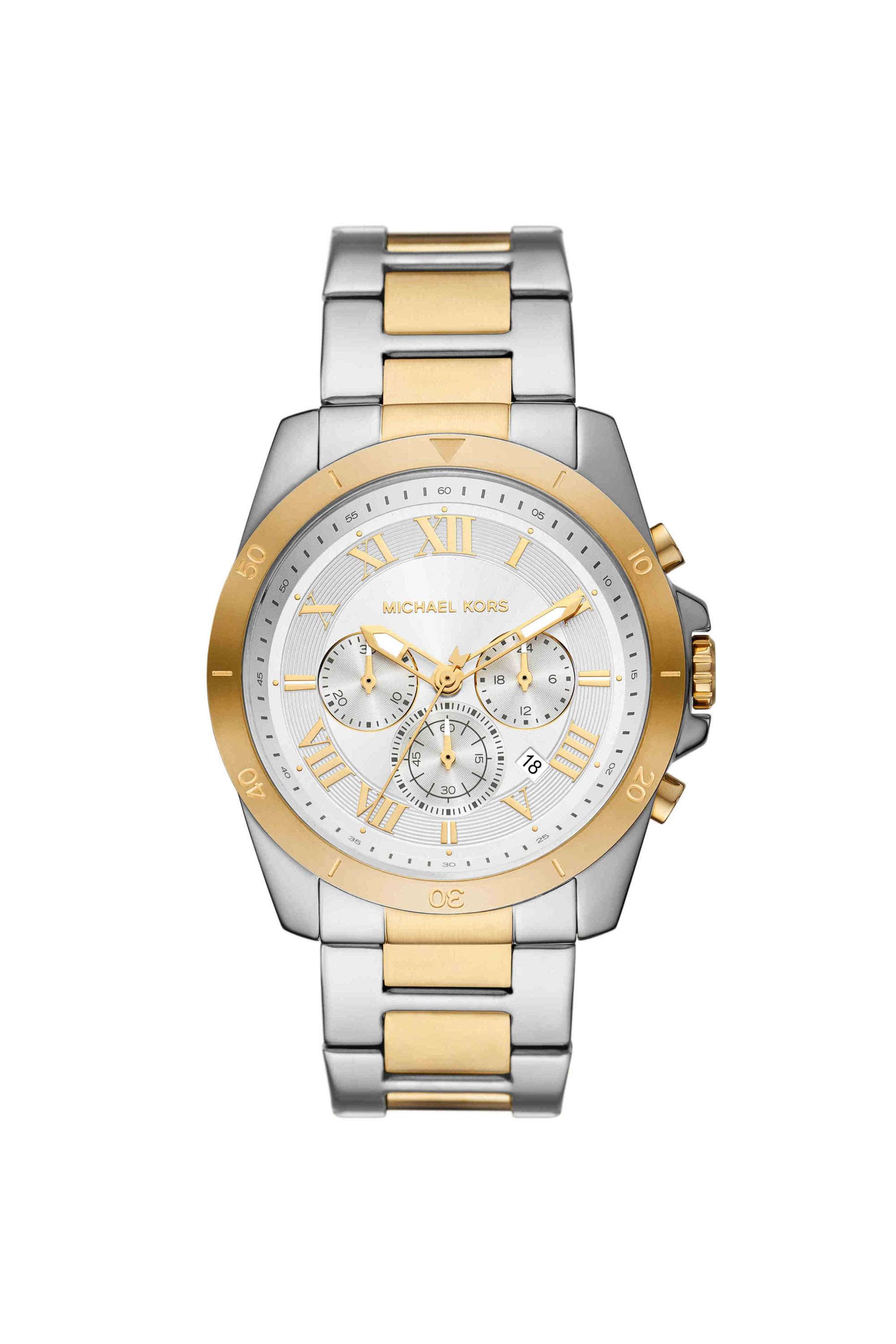 Alek-44-mm-Silver-Dial-Stainless-Steel-Chronograph-Watch-For-Men---MK9183
