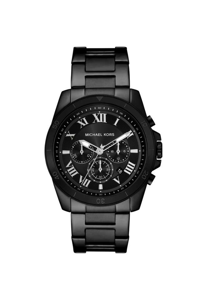 Alek-44-mm-Black-Dial-Stainless-Steel-Chronograph-Watch-for-Men---MK9185