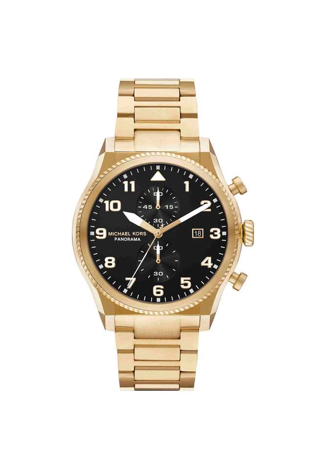 Panorama-44-mm-Black-Dial-Stainless-Steel-Chronograph-Watch-for-Men---MK9195I