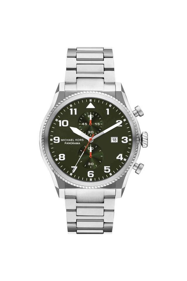 Panorama-44-mm-Green-Dial-Stainless-Steel-Chronograph-Watch-for-Men---MK9196I
