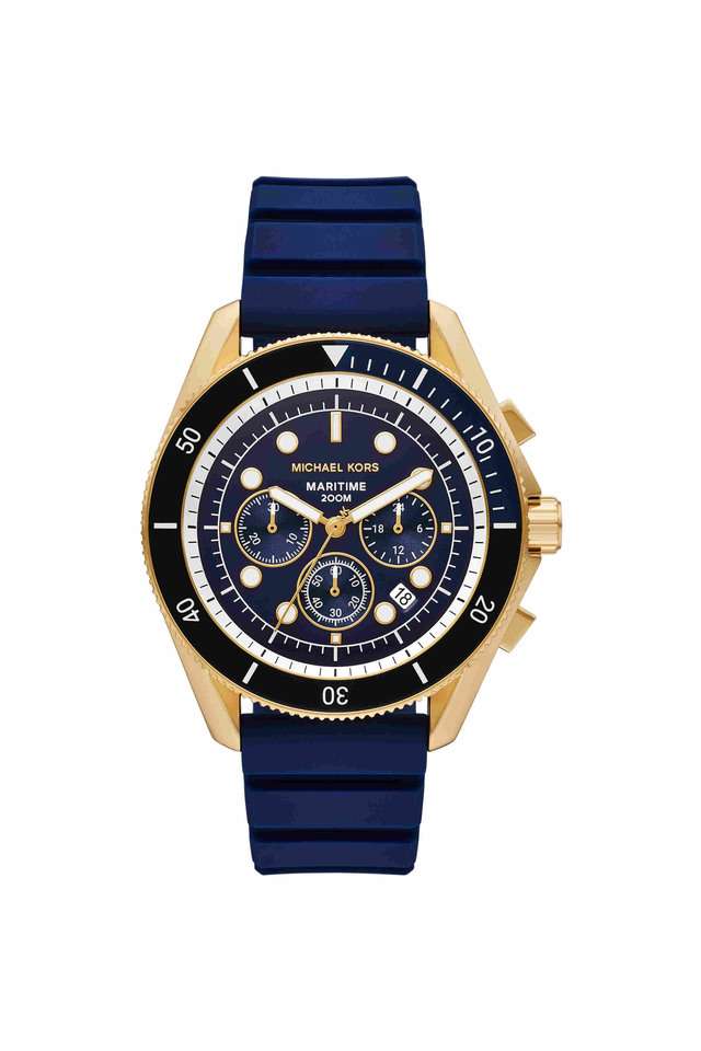 Maritime-45-mm-Blue-Dial-Silicone-Chronograph-Watch-for-Men---MK9205I