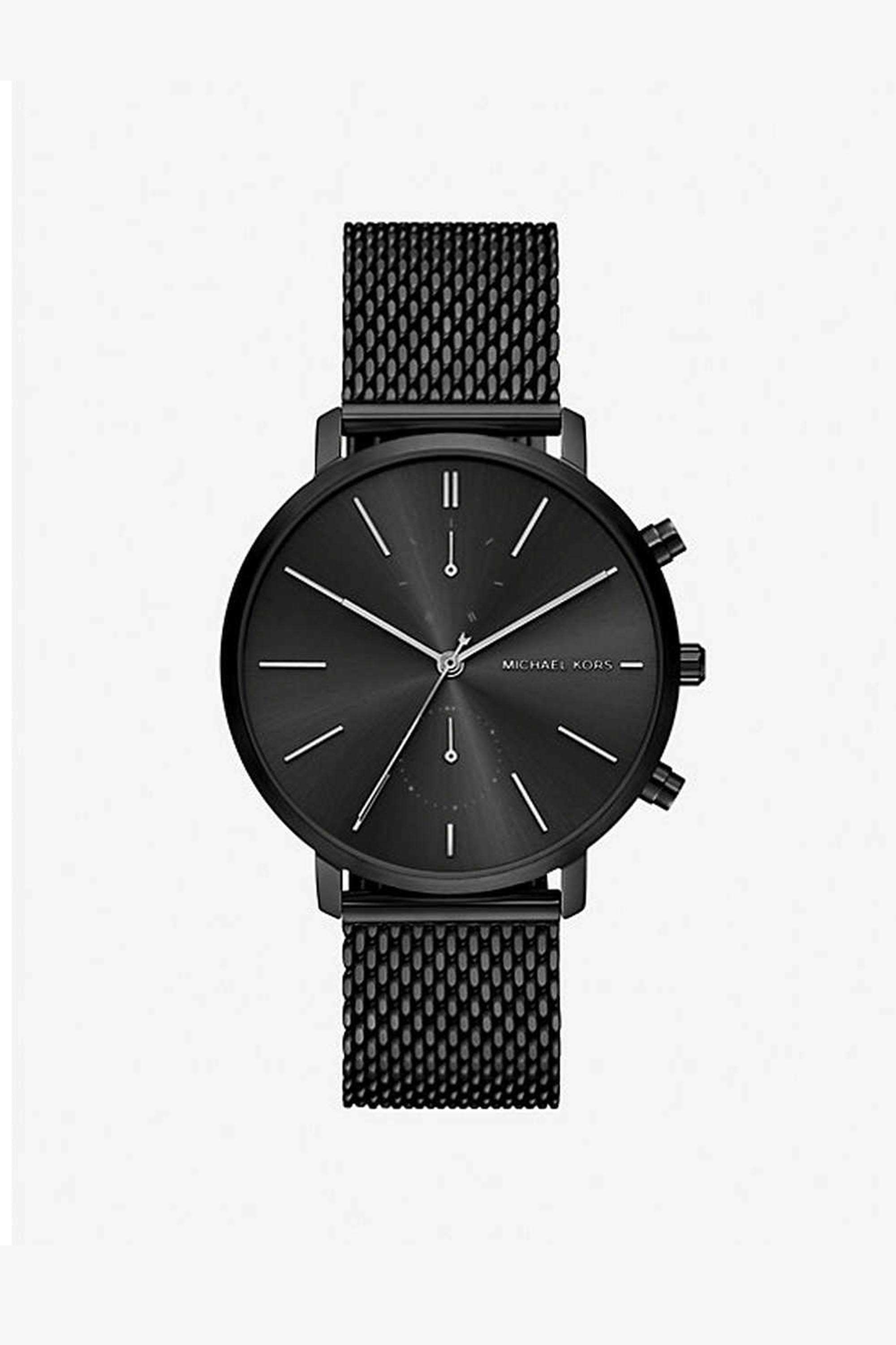 Blake-Men-s-42-mm-Chronograph-Quartz-Watch---Black-Dial-with-Black-Stainless-Steel-Strap-(MK9211)