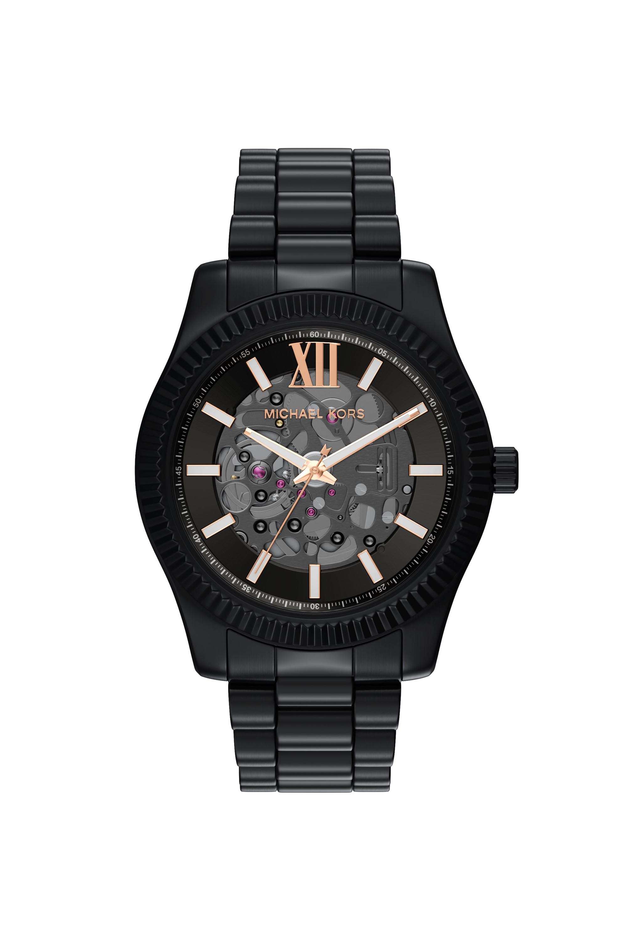 Lexington-45-mm-Black-Dial-Stainless-Steel-Analogue-Watch-For-Men---MK9244