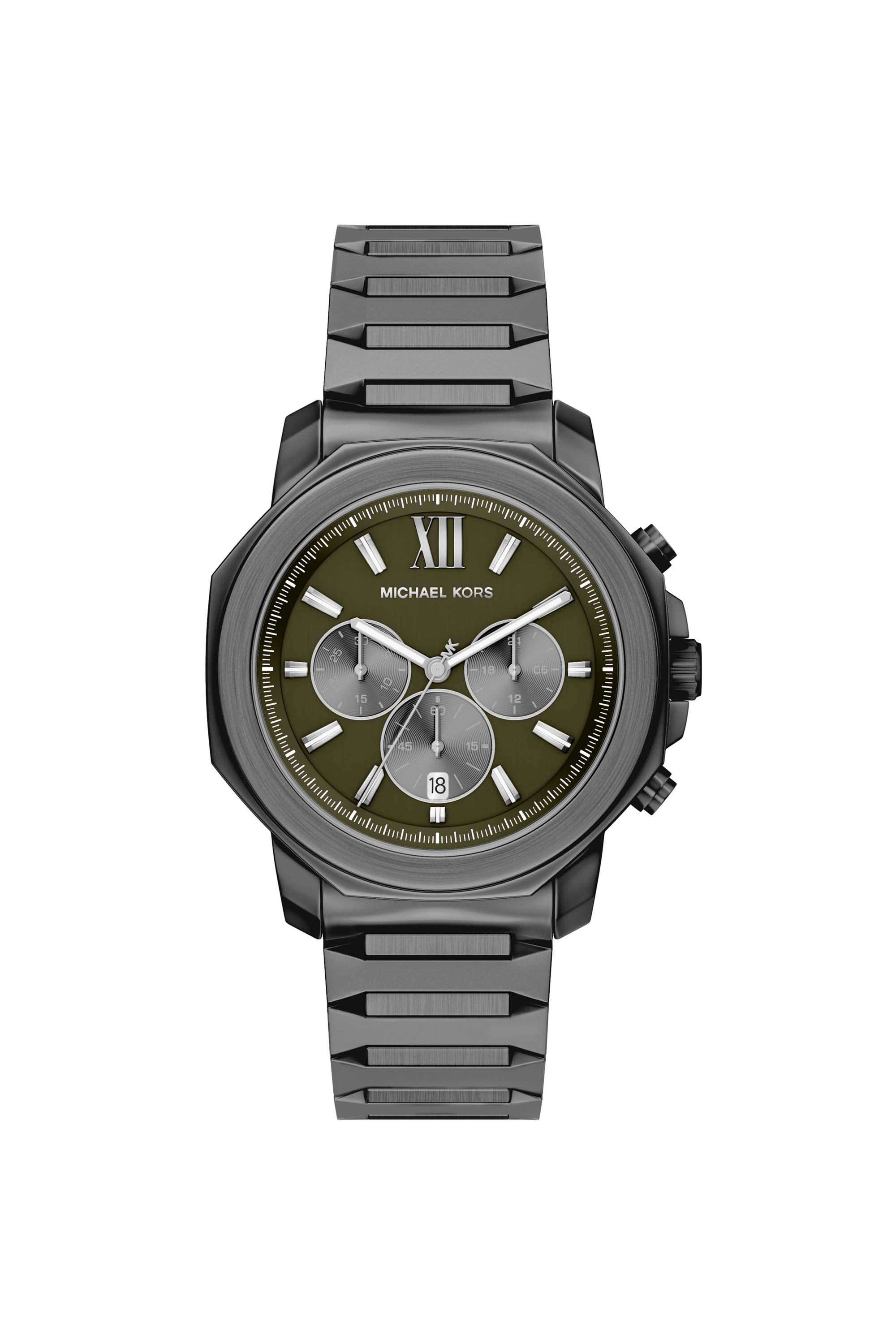 Prescott-44-mm-Green-Dial-Stainless-Steel-Chronograph-Watch-For-Men---MK9259