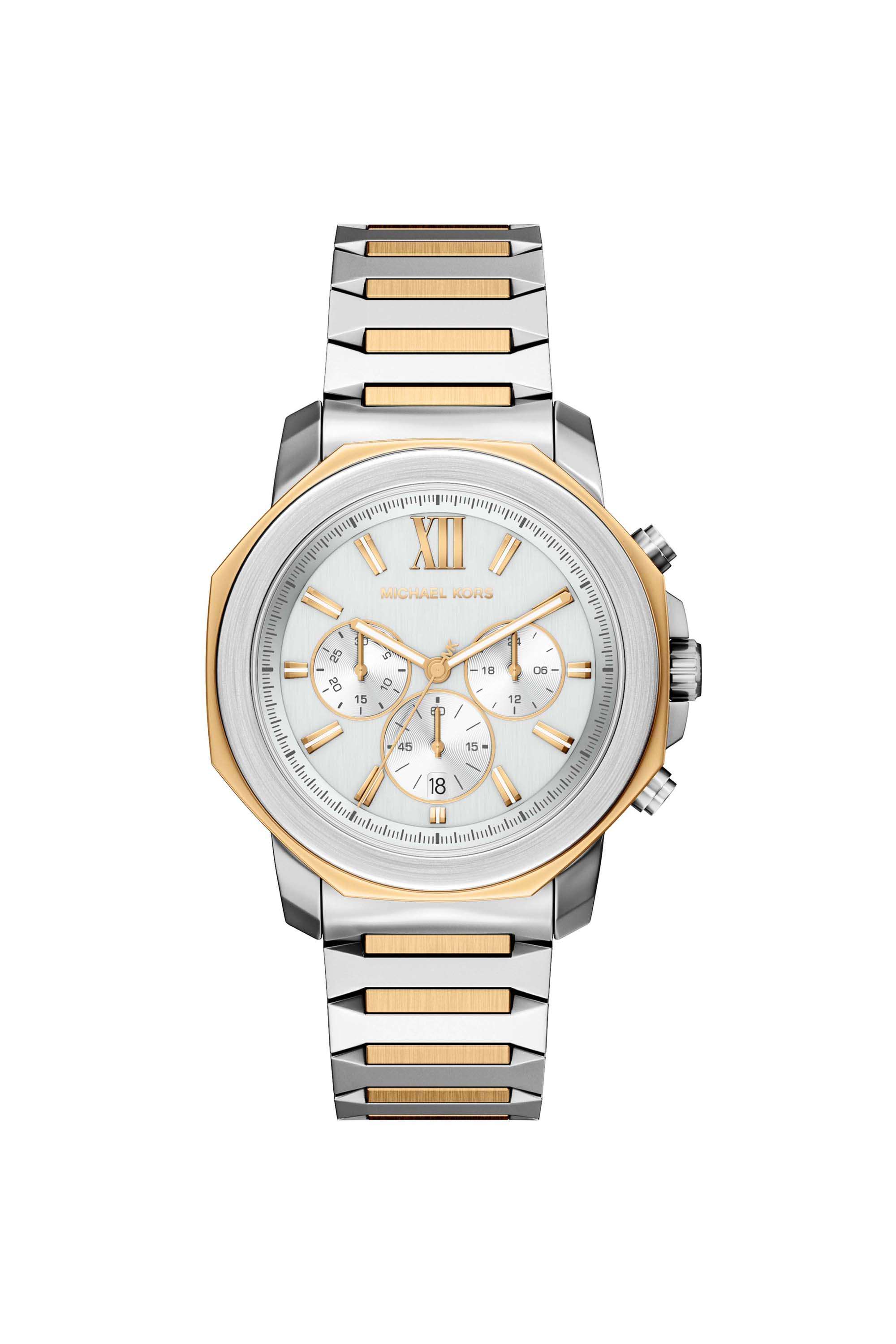 Prescott-44-mm-White-Dial-Stainless-Steel-Chronograph-Watch-For-Men---MK9260