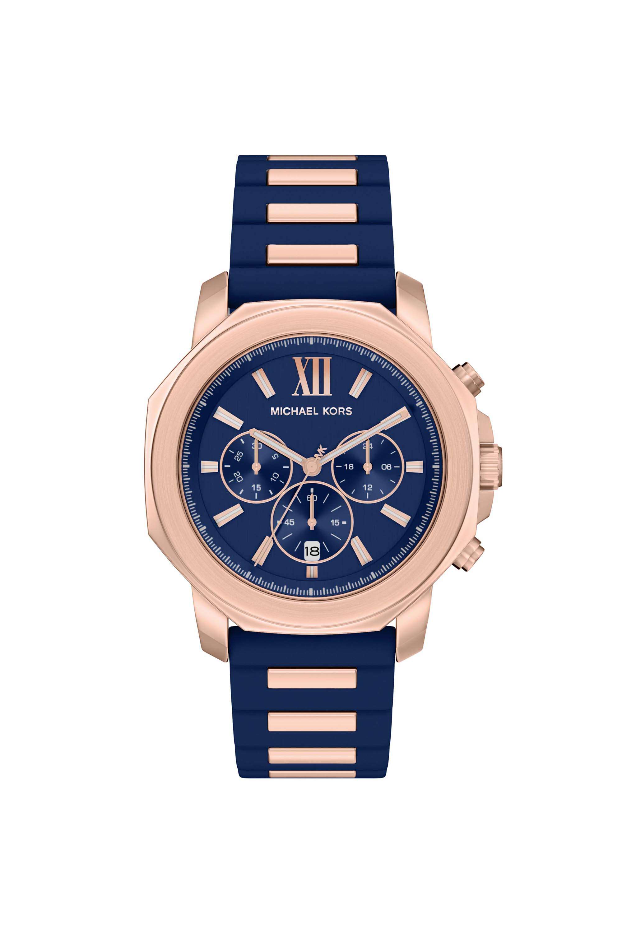 Prescott-44-mm-Blue-Dial-Silicone-Chronograph-Watch-For-Men---MK9261