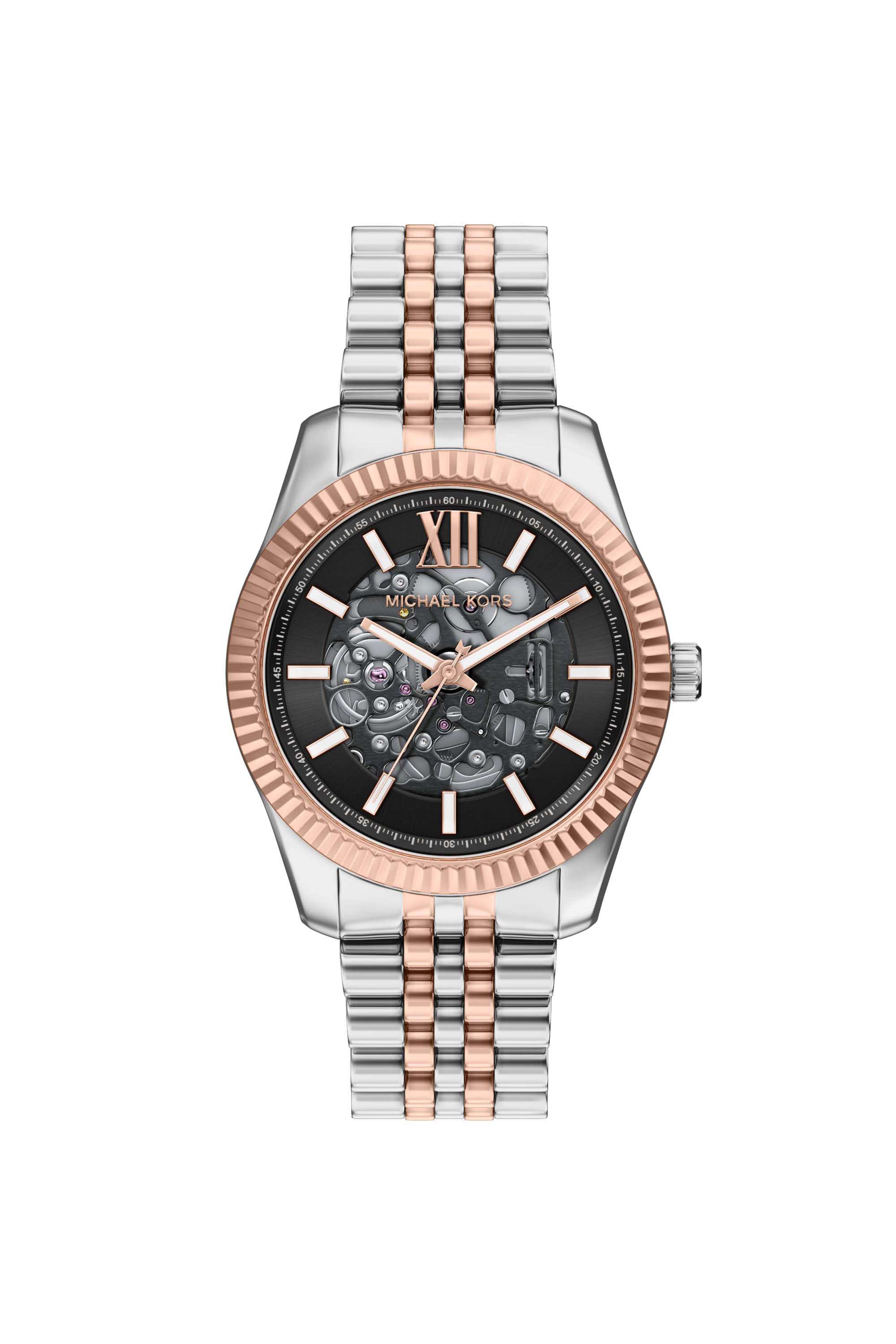 Lexington-45-mm-Black-Dial-Stainless-Steel-Analogue-Watch-For-Men---MK9266