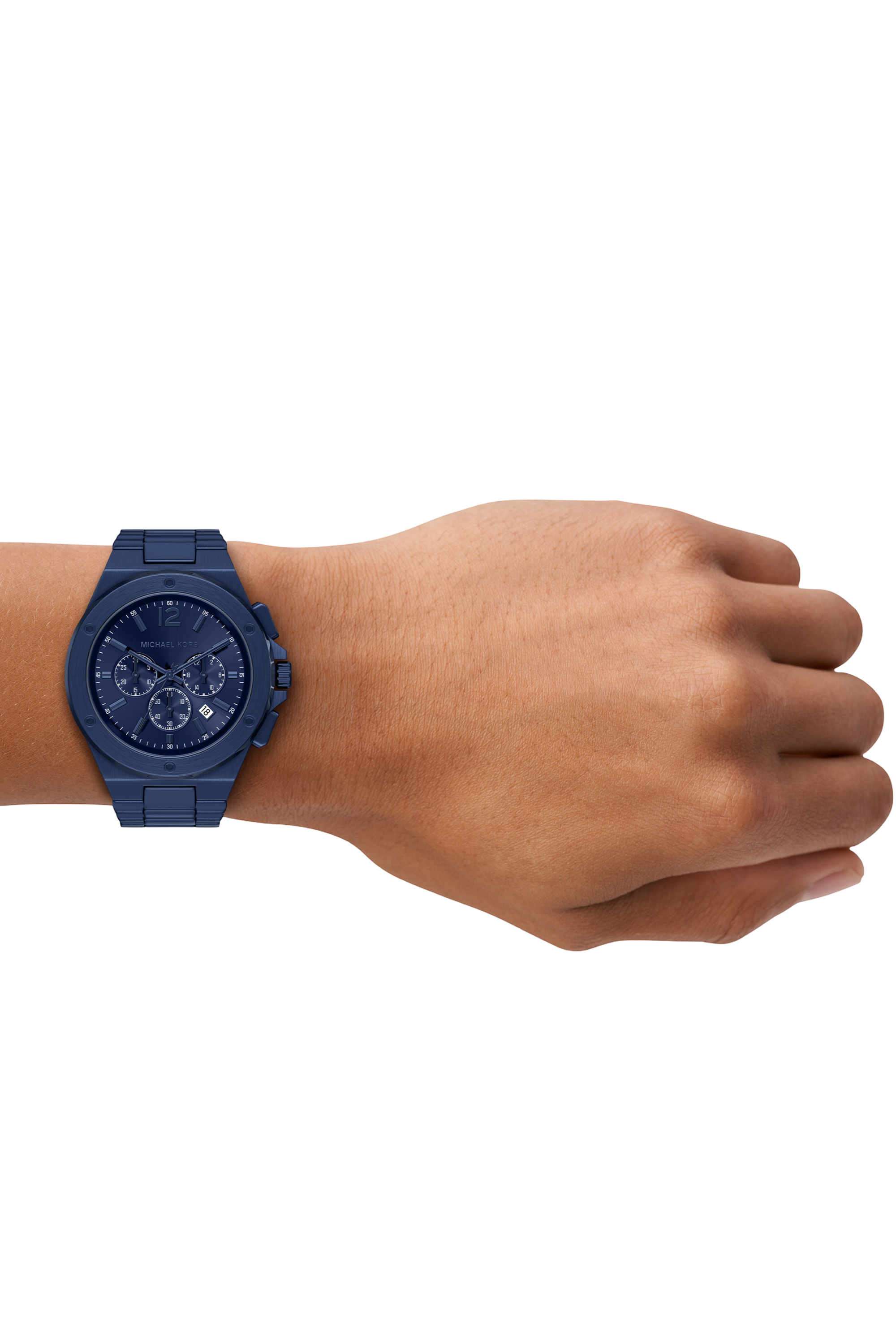 Buy MICHAEL KORS blue Lennox 45 mm Blue Dial Stainless Steel