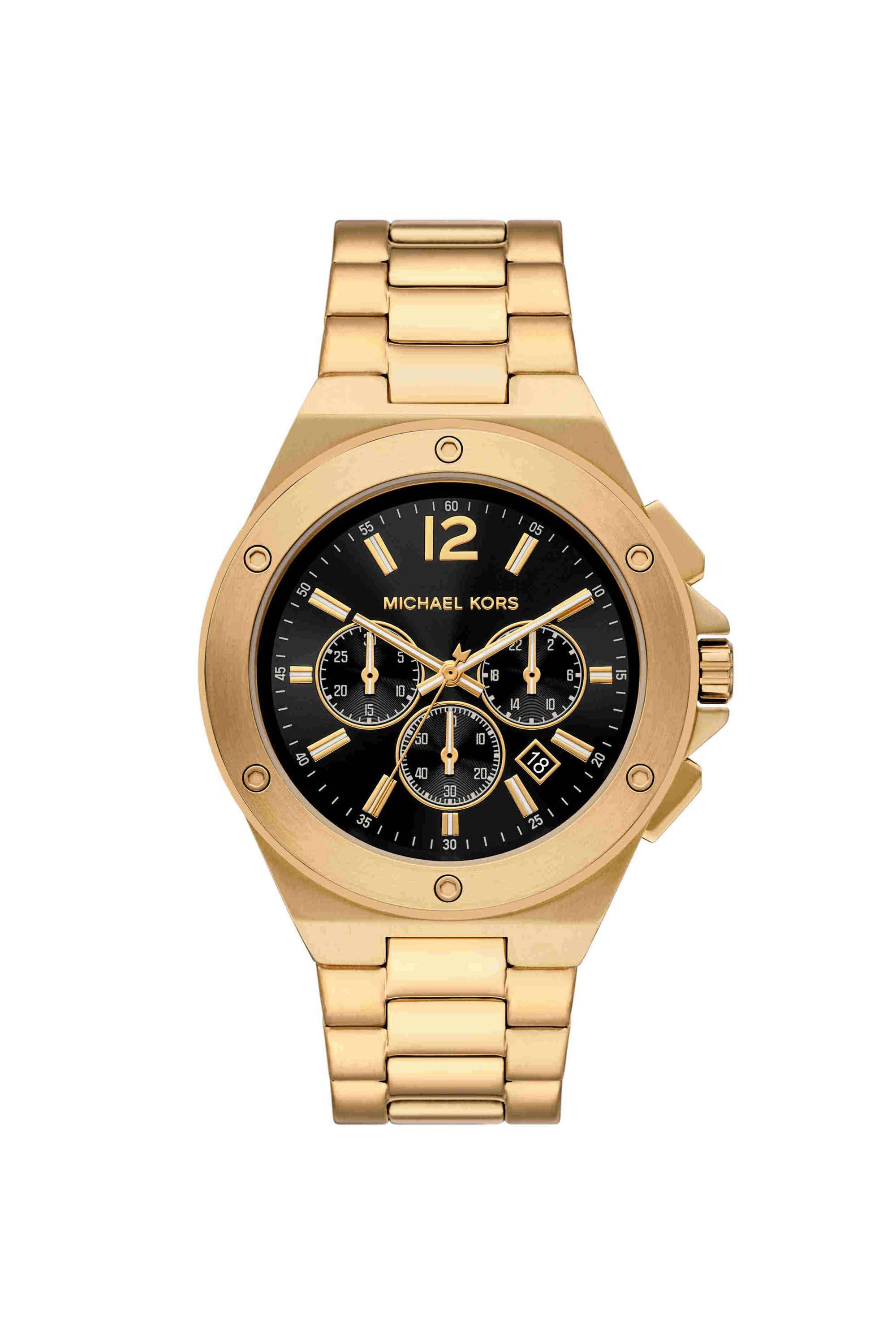 Lennox-45-mm-Black-Dial-Stainless-Steel-Chronograph-Watch-For-Men---MKO1236