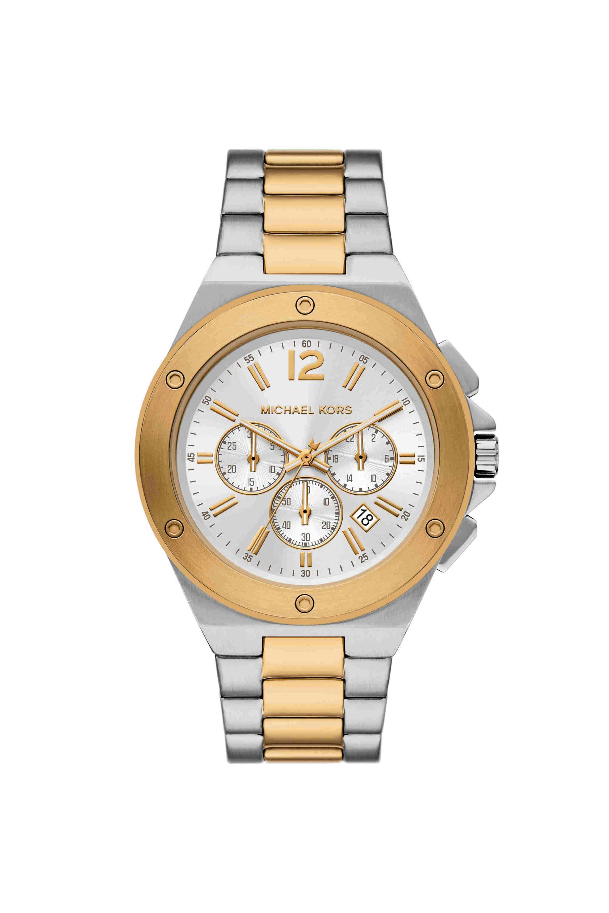 Lennox-45-mm-White-Dial-Stainless-Steel-Chronograph-Watch-For-Men---MKO1237
