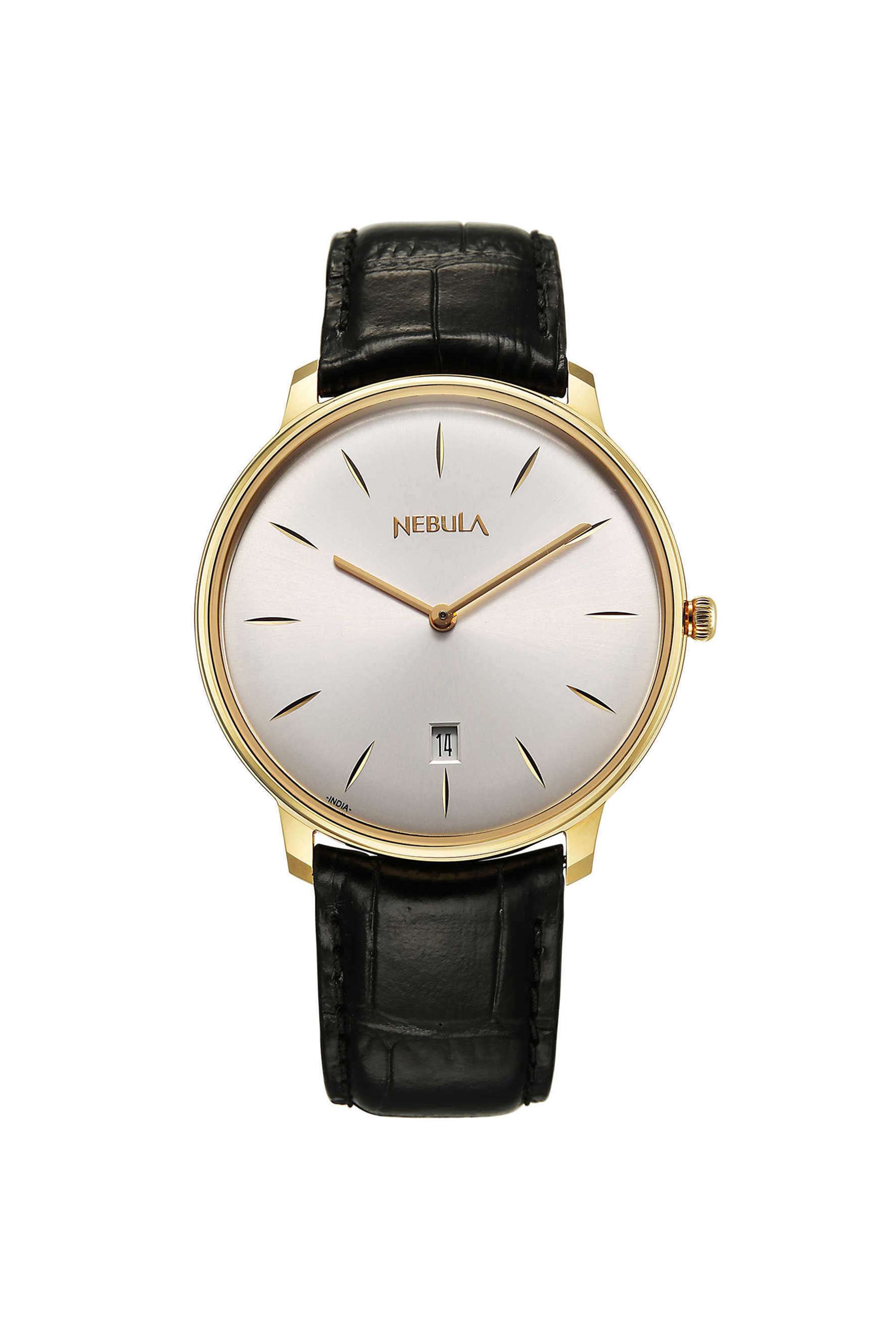 Lustre-Nebula-18k-Gold-39.5-mm-Multicolour-Dial-Leather-Analogue-Wrist-Watch-for-Men---5086DL01