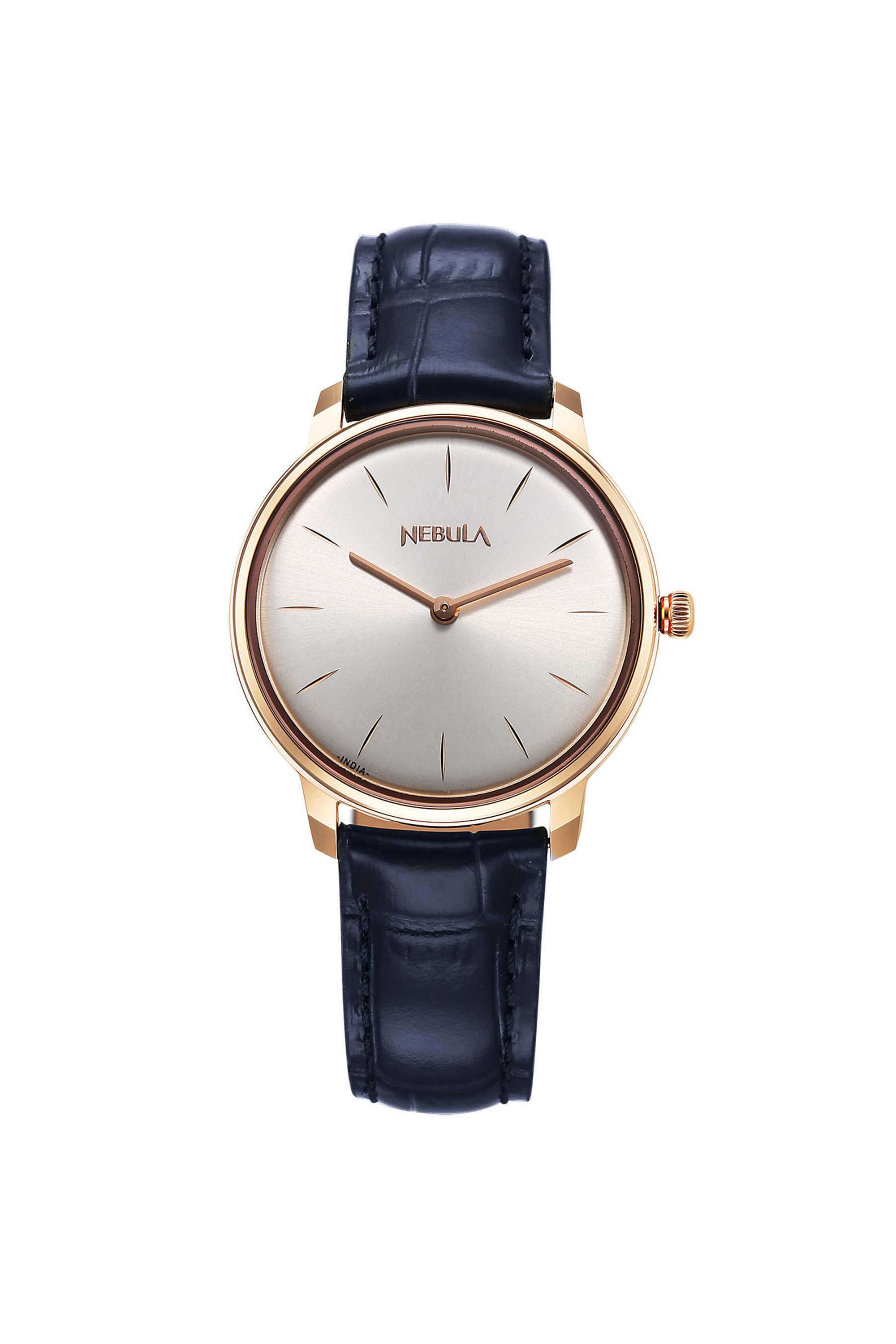 18K-Gold-White-Dial-Analog-Leather-Strap-Watch-for-Women