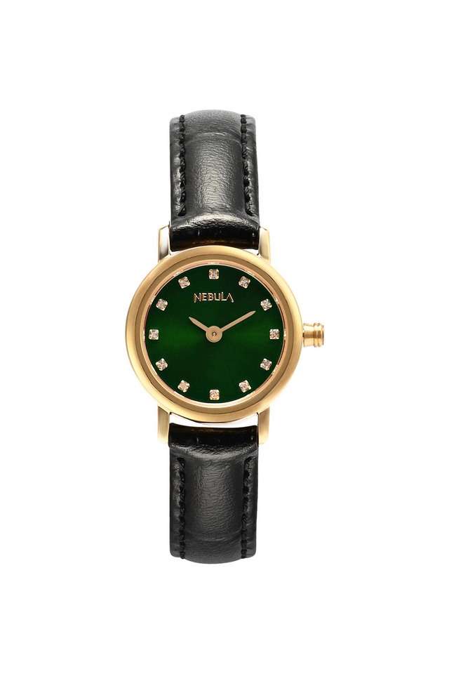 Nebula-18k-Gold-Vintage-20---22-mm-Green-Diamond-Studded-Dial-Leather-Analogue-Wrist-Watch-for-Women---NT991DL16