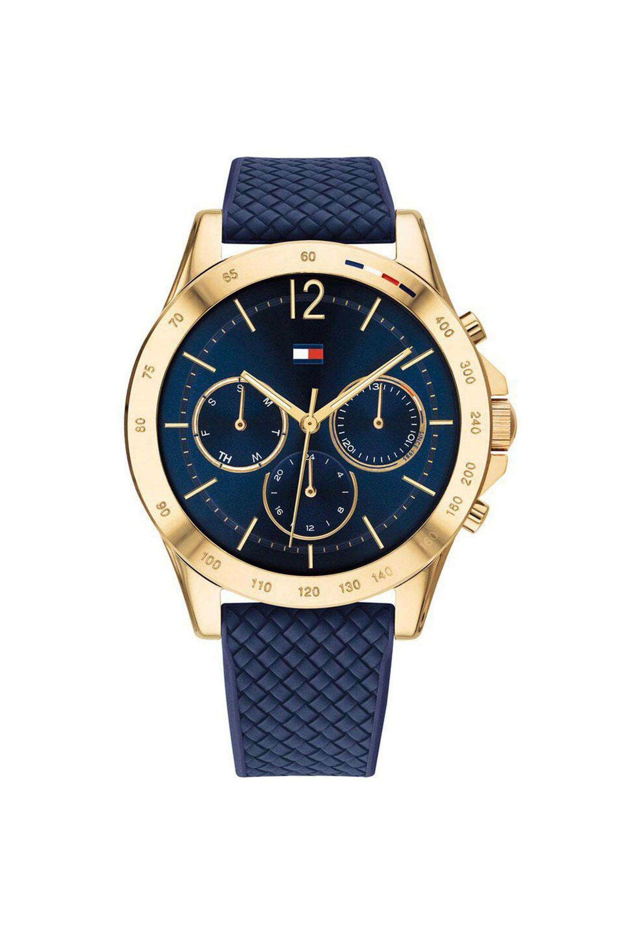 Haven-Women-s-38-mm-Quartz-Analogue-Watch---Blue-Dial-with-Blue-Silicone-Strap-(TH1782198)