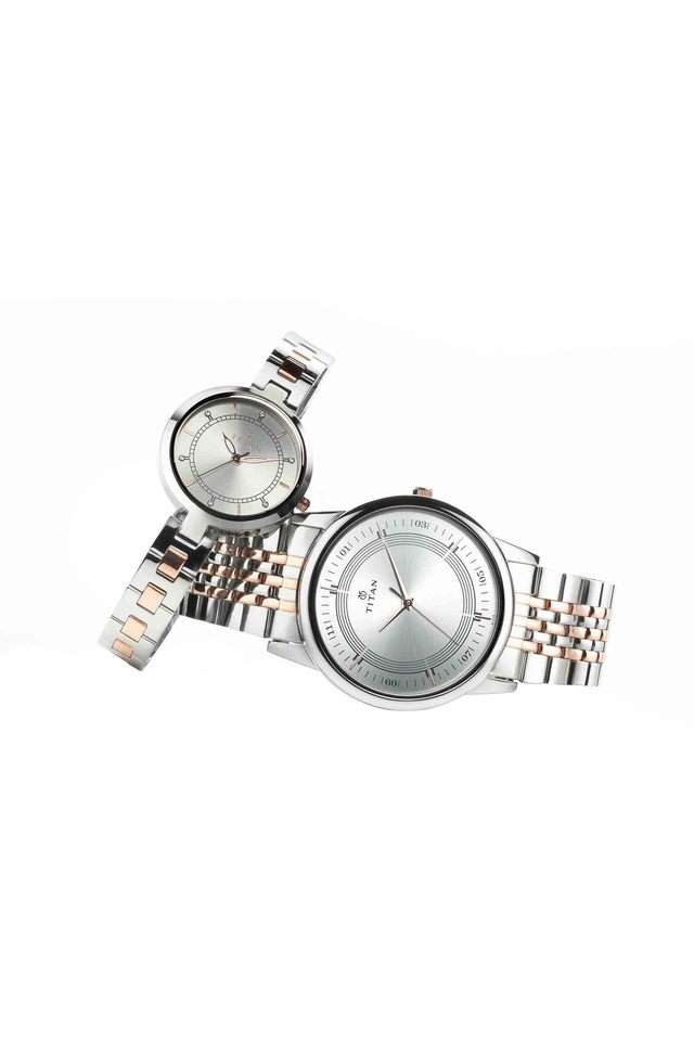 Unisex-Wedding-Bandhan-Silver-White-Dial-Stainless-Steel-Analogue-Watch-for-Couple---NM17732603KM01