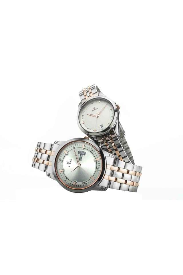 Unisex-Wedding-Bandhan-White-Dial-Stainless-Steel-Analogue-Watch---NM17742565KM01