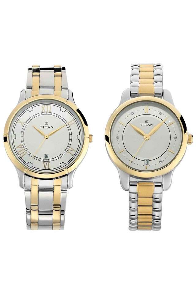Unisex-Wedding-Bandhan-Silver-White-Dial-Stainless-Steel-Analogue-Watch-for-Couple---NM17752481BM01