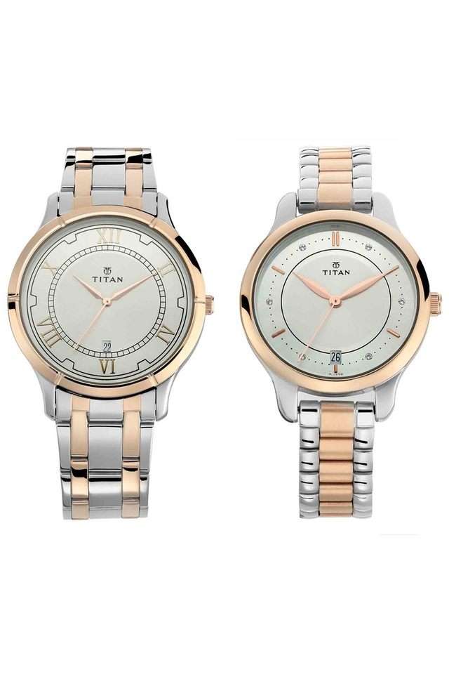 Unisex-Wedding-Bandhan-Silver-White-Dial-Stainless-Steel-Analogue-Watch---NM17752481KM01