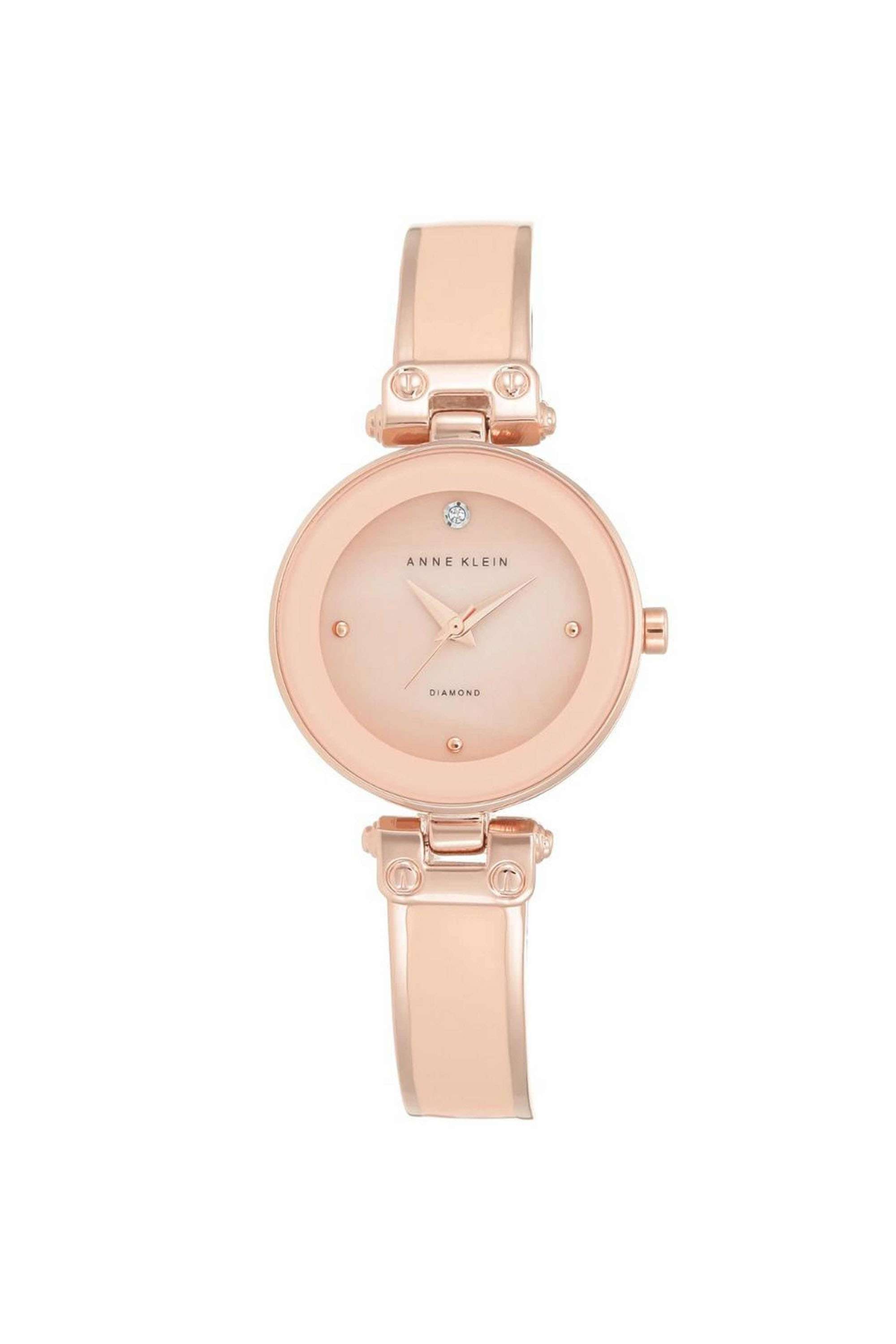 Diamond-28-mm-Quartz-Analogue-Watch-For-Women-s---Pink-Dial-with-Rose-Gold-Stainless-Steel-Strap-(AK1980BMRG)