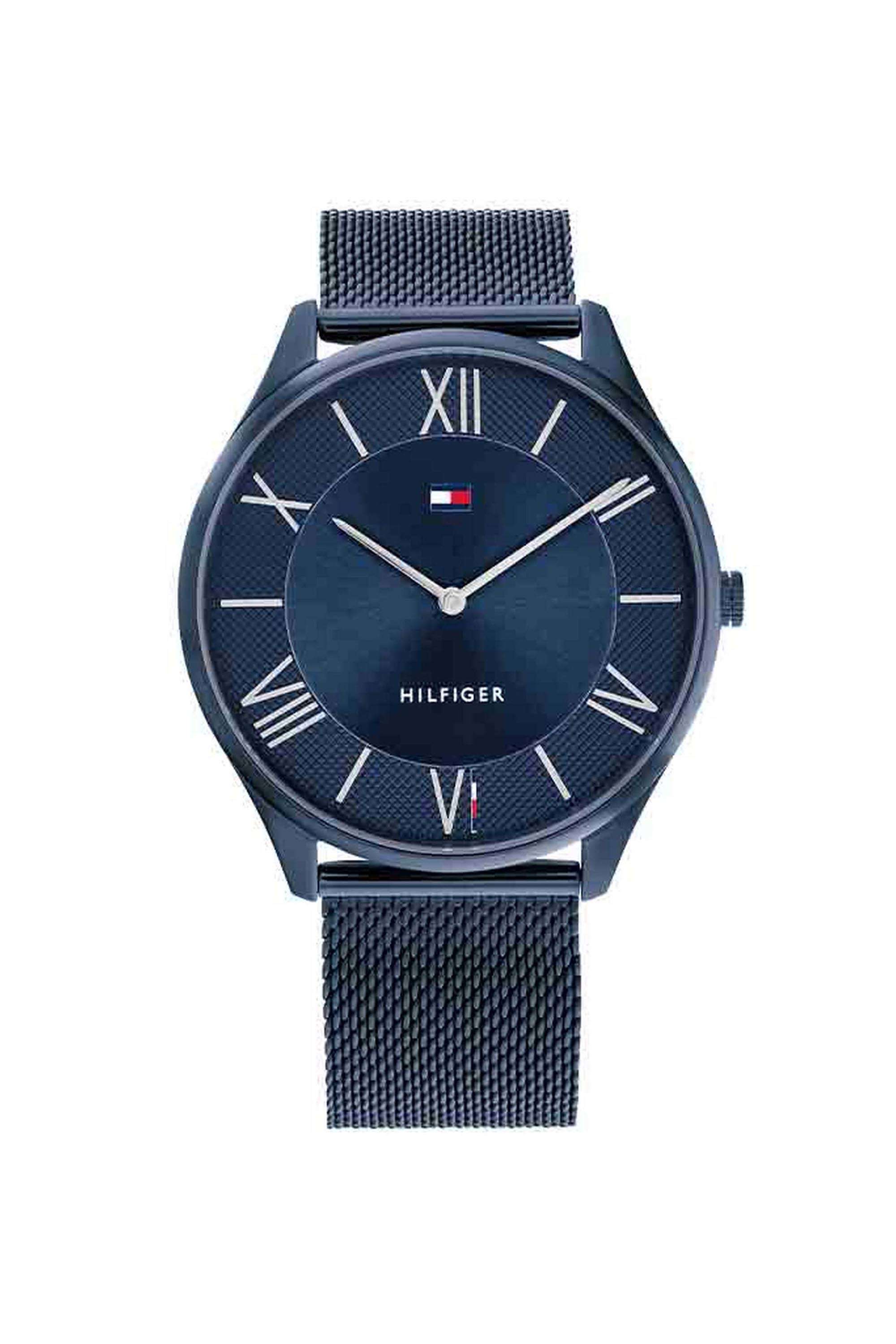 Touch-Collection-Men-s-44-mm-Quartz-Analogue-Watch---Blue-Dial-with-Blue-Stainless-Steel-Strap-(TH1710514)