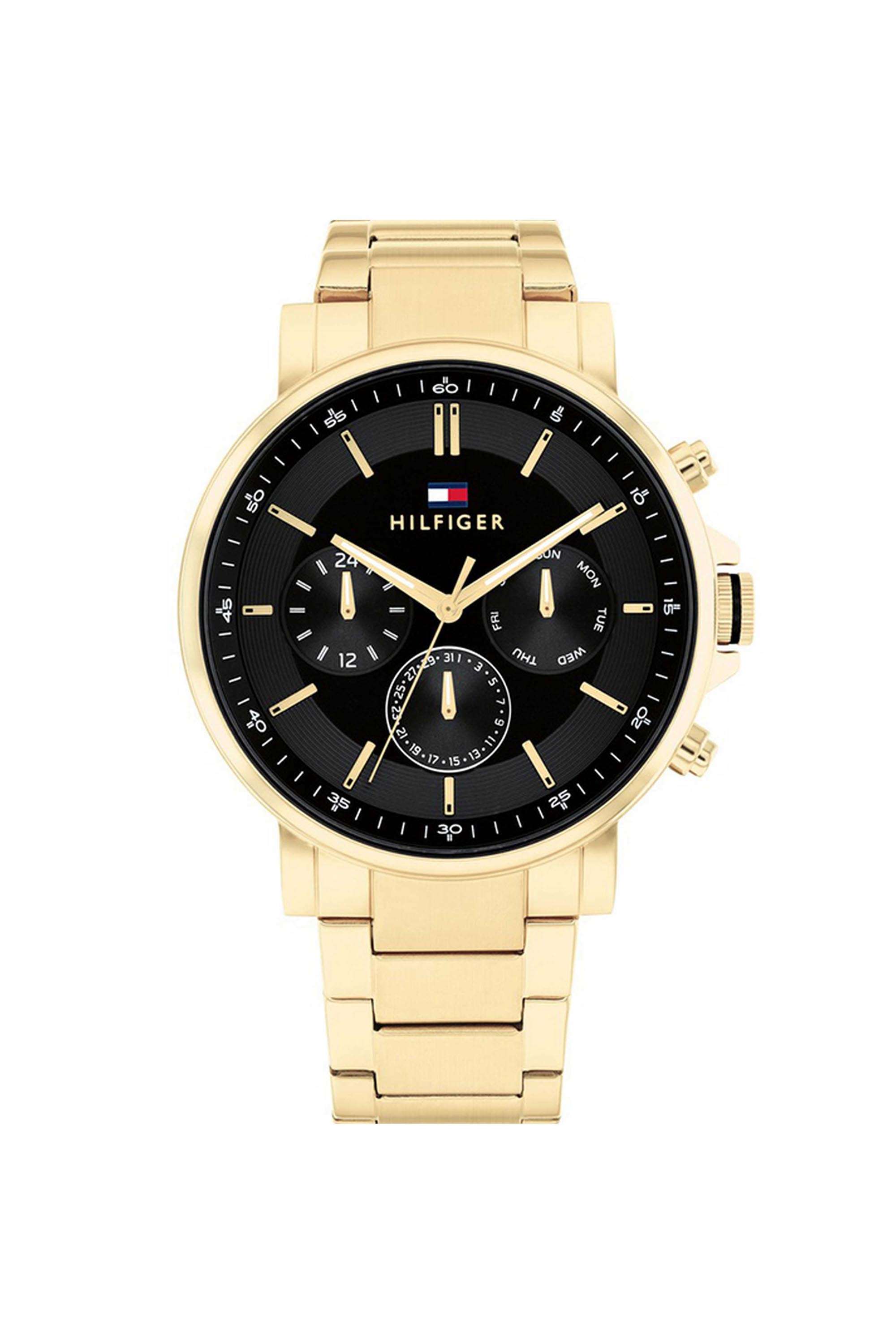 Tyson-Men-s-44-mm-Quartz-Chronograph-Watch---Black-Dial-with-Gold-Stainless-Steel-Strap-(TH1710589)