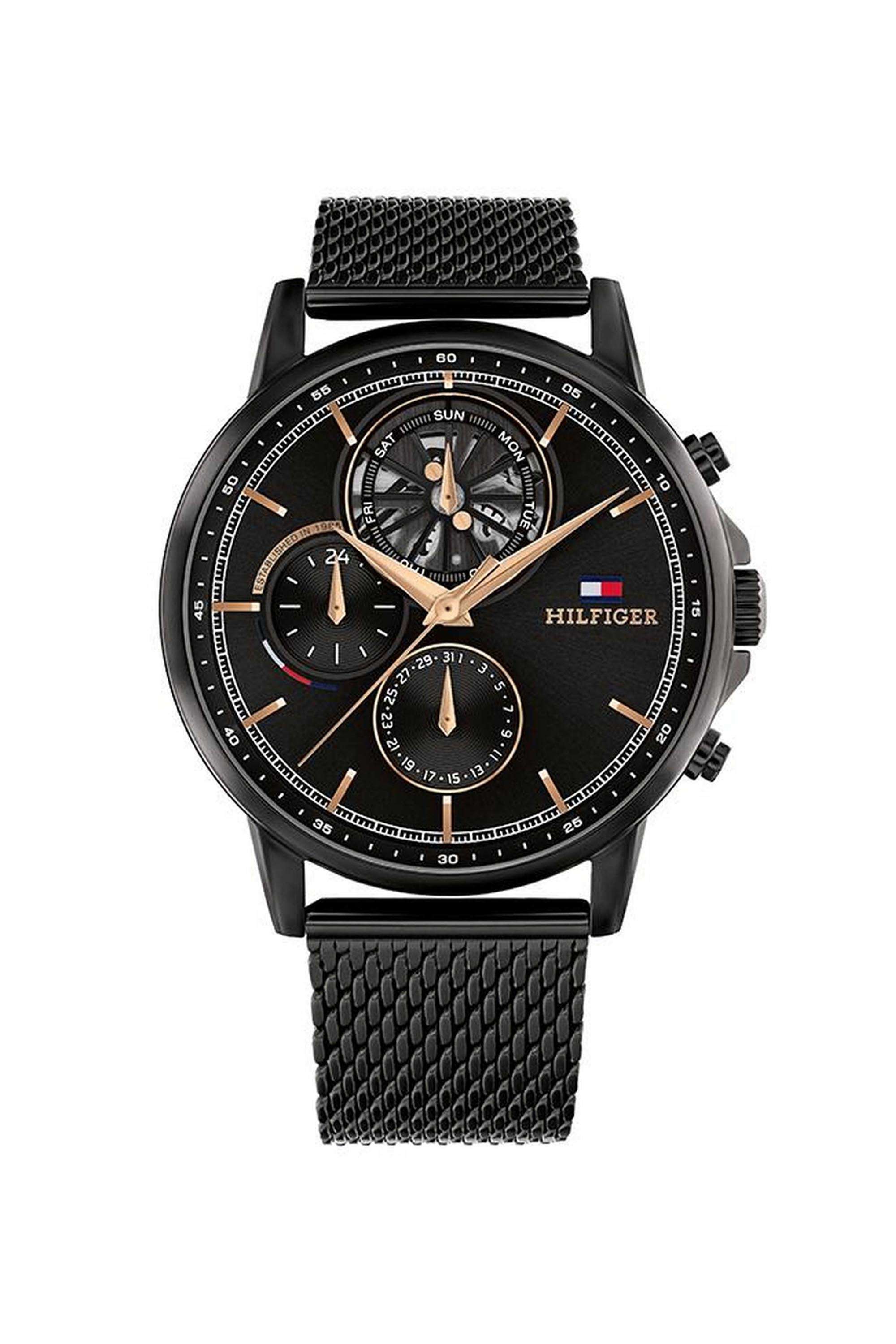 Stewart-Men-s-44-mm-Quartz-Analogue-Watch---Black-Dial-with-Black-Stainless-Steel-Strap-(TH1710610)