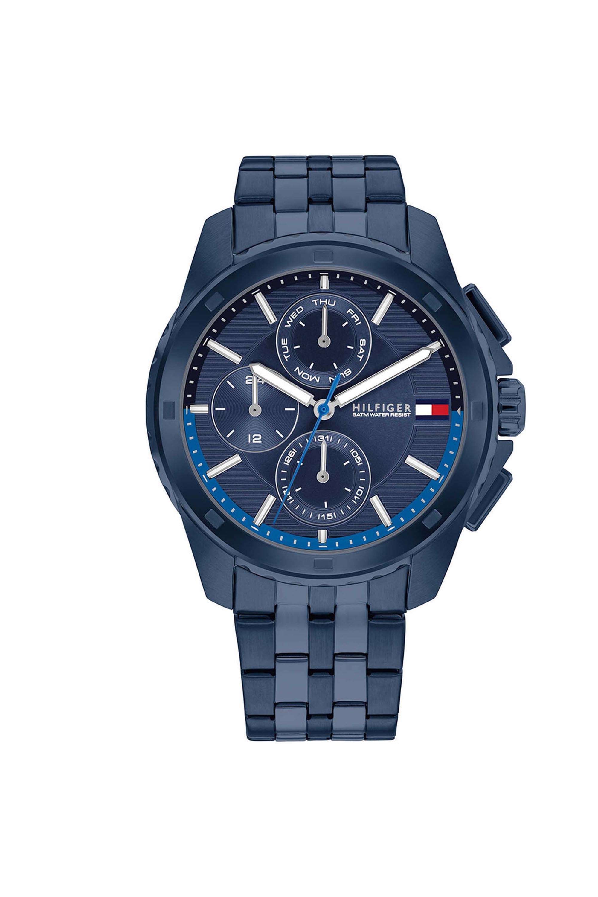 Walker-Men-s-44-mm-Quartz-Analogue-Watch---Blue-Dial-with-Blue-Stainless-Steel-Strap-(WNTTH1710622)