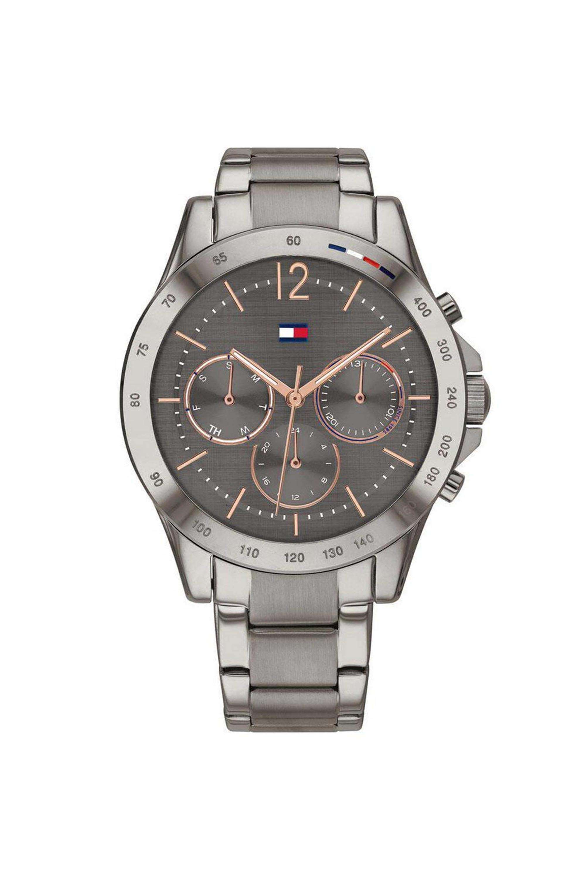 Haven-Women-s-44-mm-Quartz-Analogue-Watch---Grey-Dial-with-Grey-Stainless-Steel-Strap-(TH1782196)