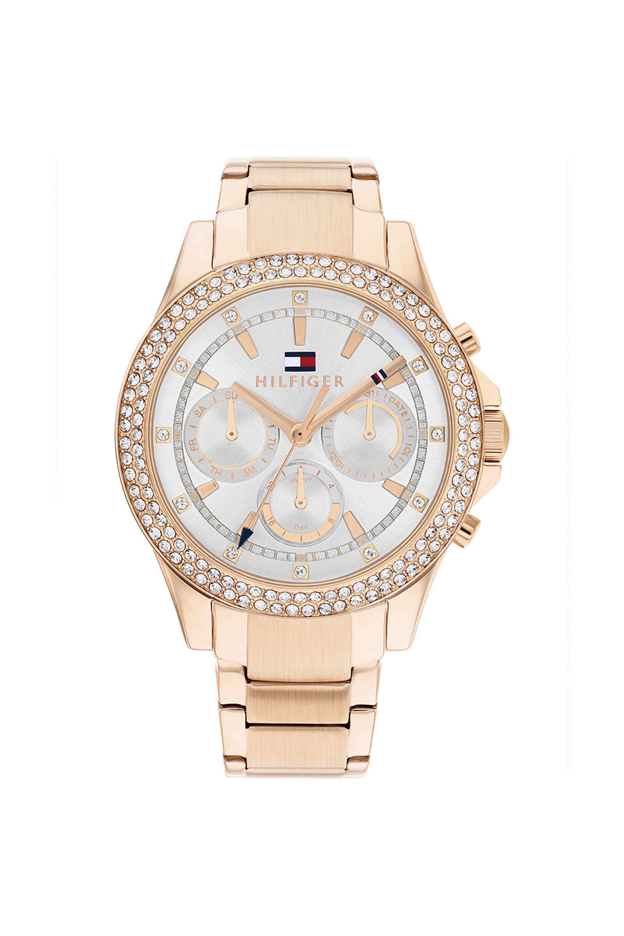 Haven-38-mm-Quartz-Analogue-Watch-For-Women---Silver-Dial-with-Gold-Stainless-Steel-Strap-(TH1782624)